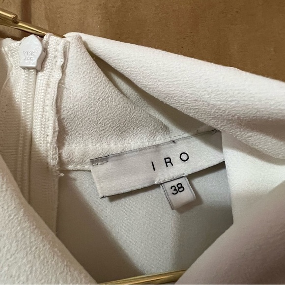 IRO Astrid High Neck Handkerchief Neck Boxy Blouse Oversized Popover Top Size 6 - Picture 3 of 13